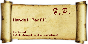Handel Pamfil névjegykártya